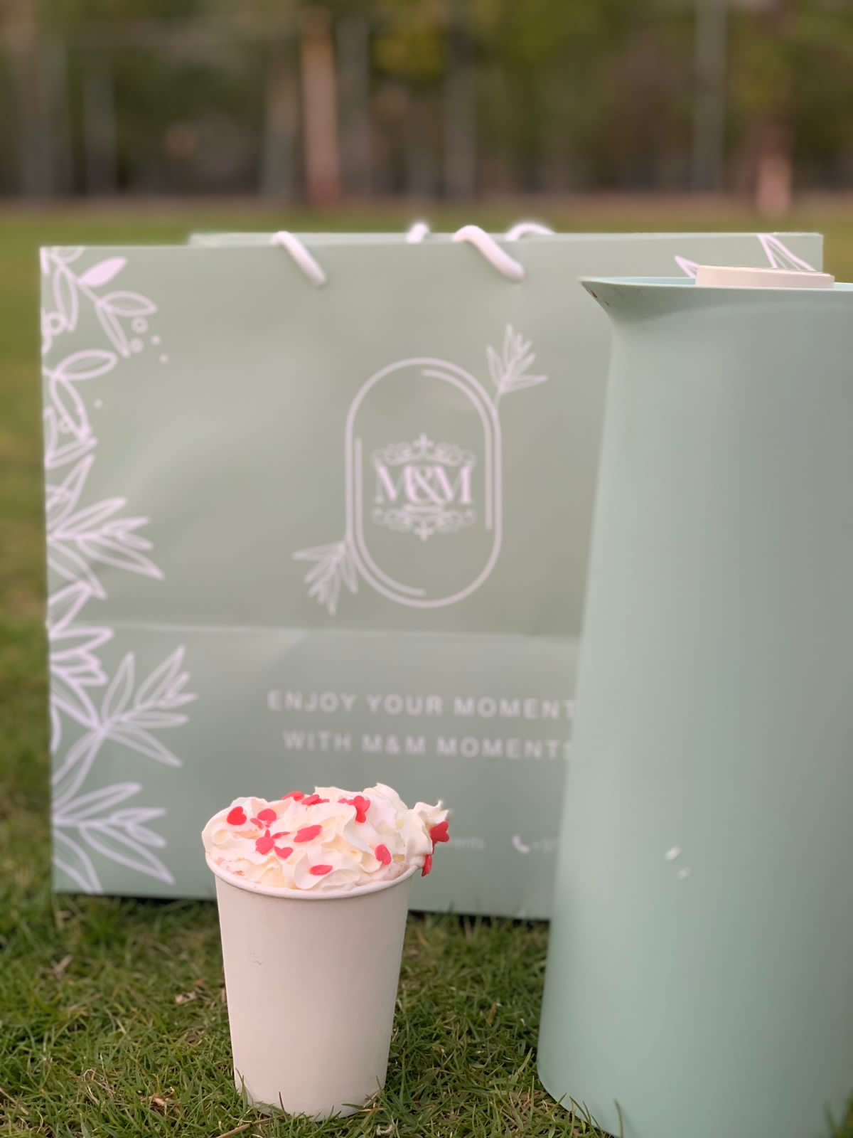 M&M Box of hot drinks